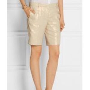 J. Crew metallic gold shorts